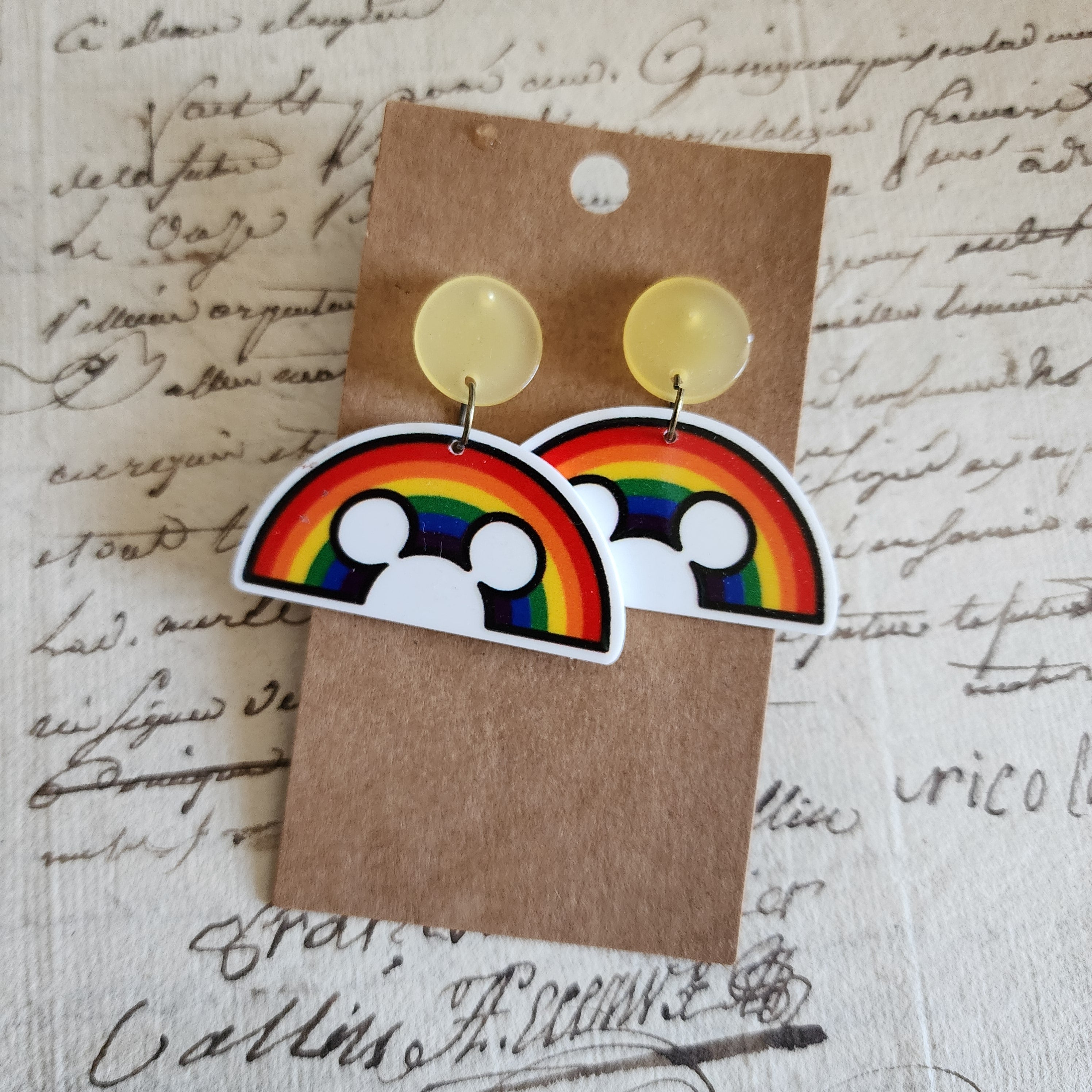 Mouse Rainbow Drop Earrings