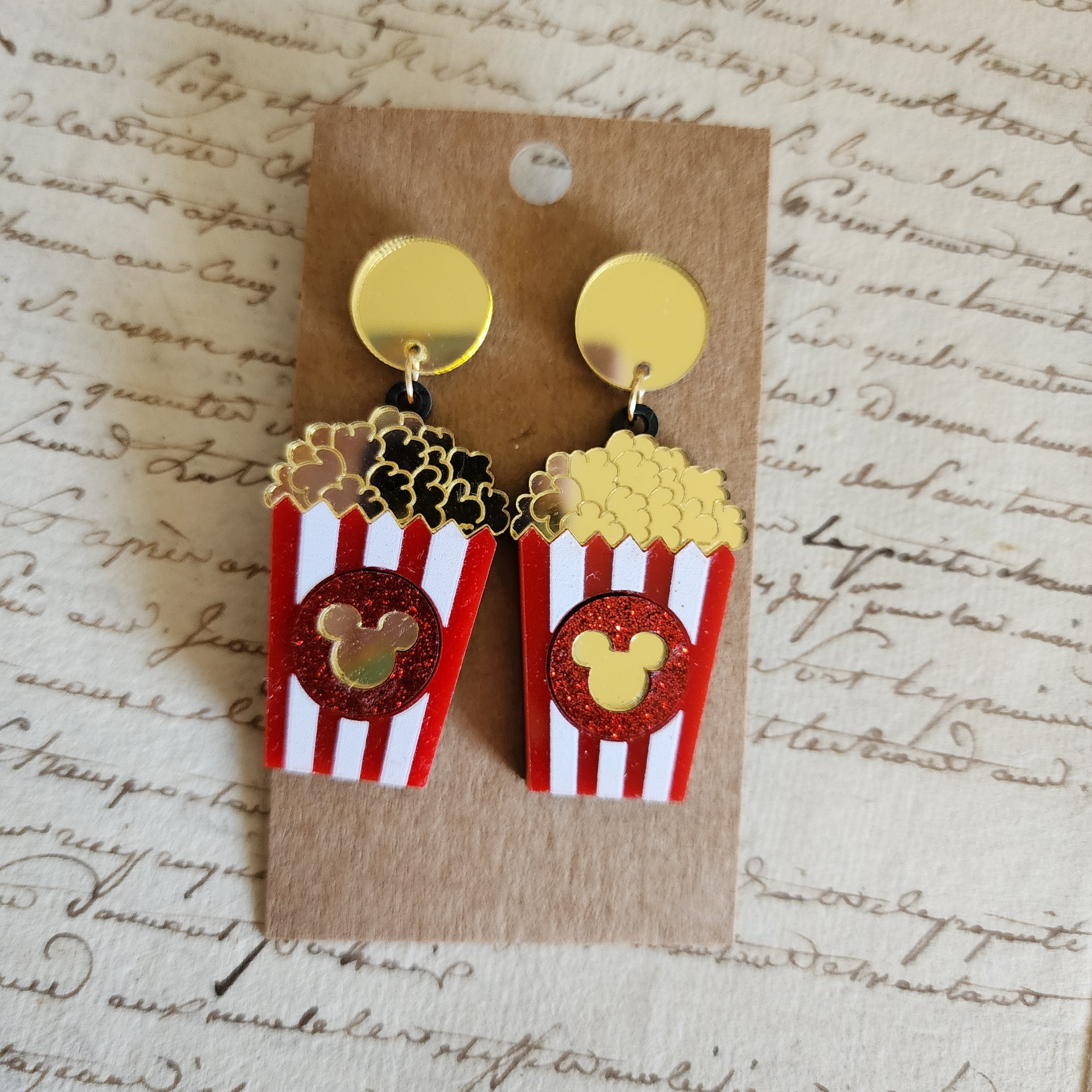 Mouse Popcorn Drop Earrings