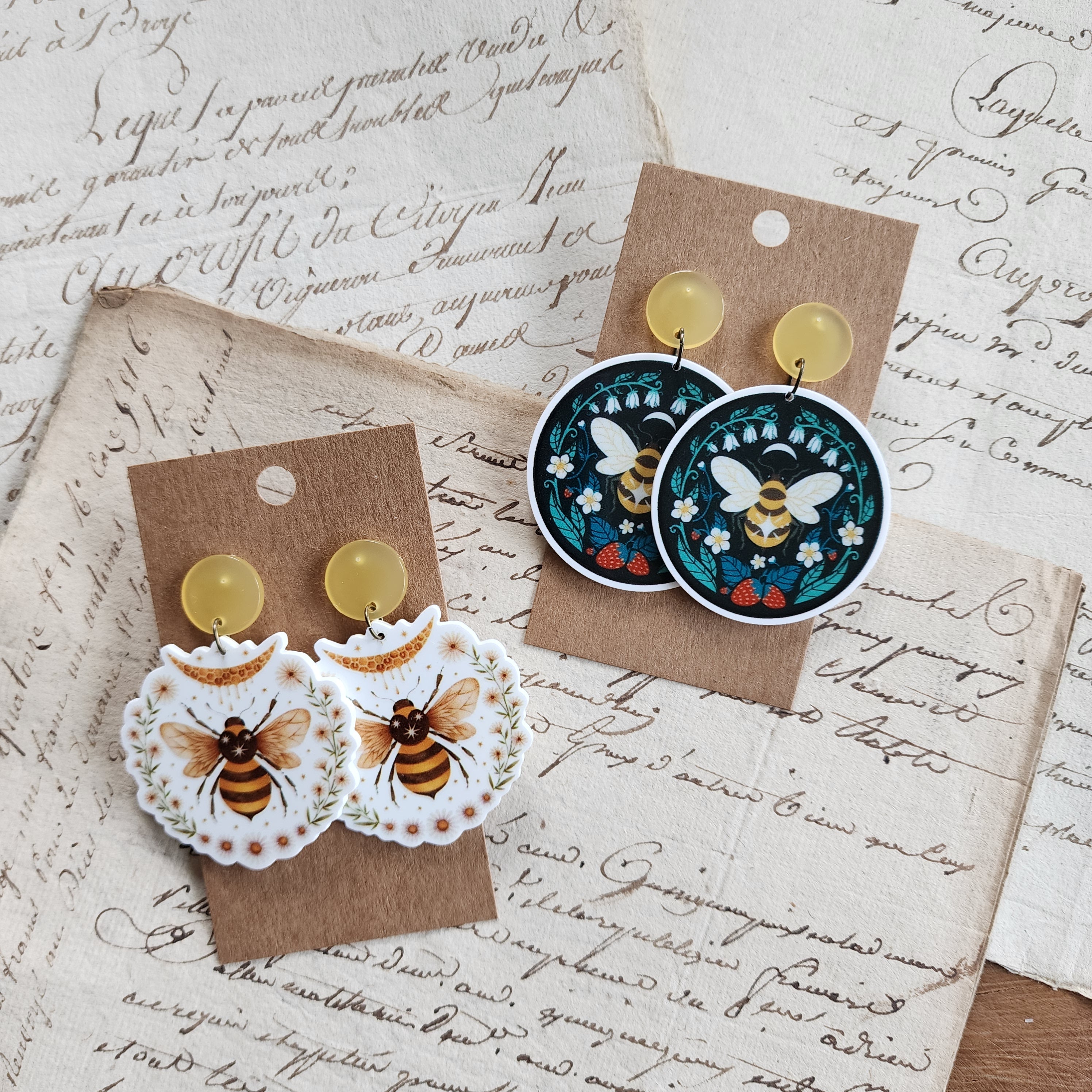 Field Bumble Bee Earrings