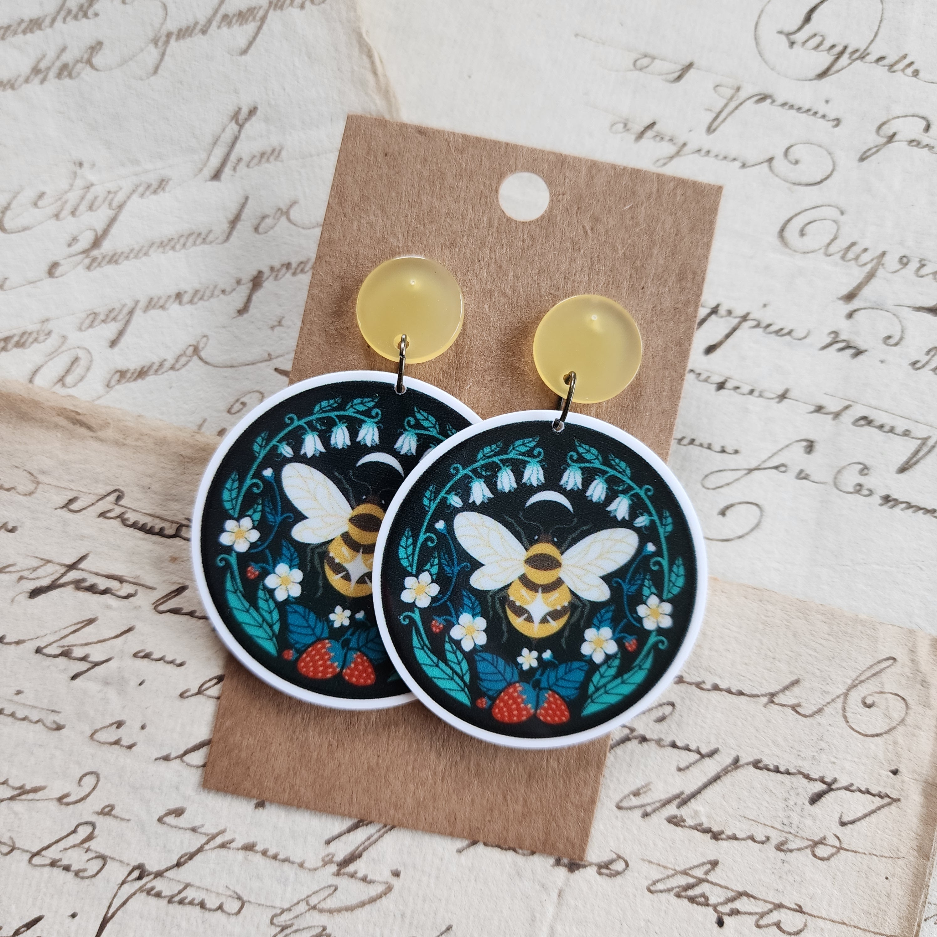Field Bumble Bee Earrings