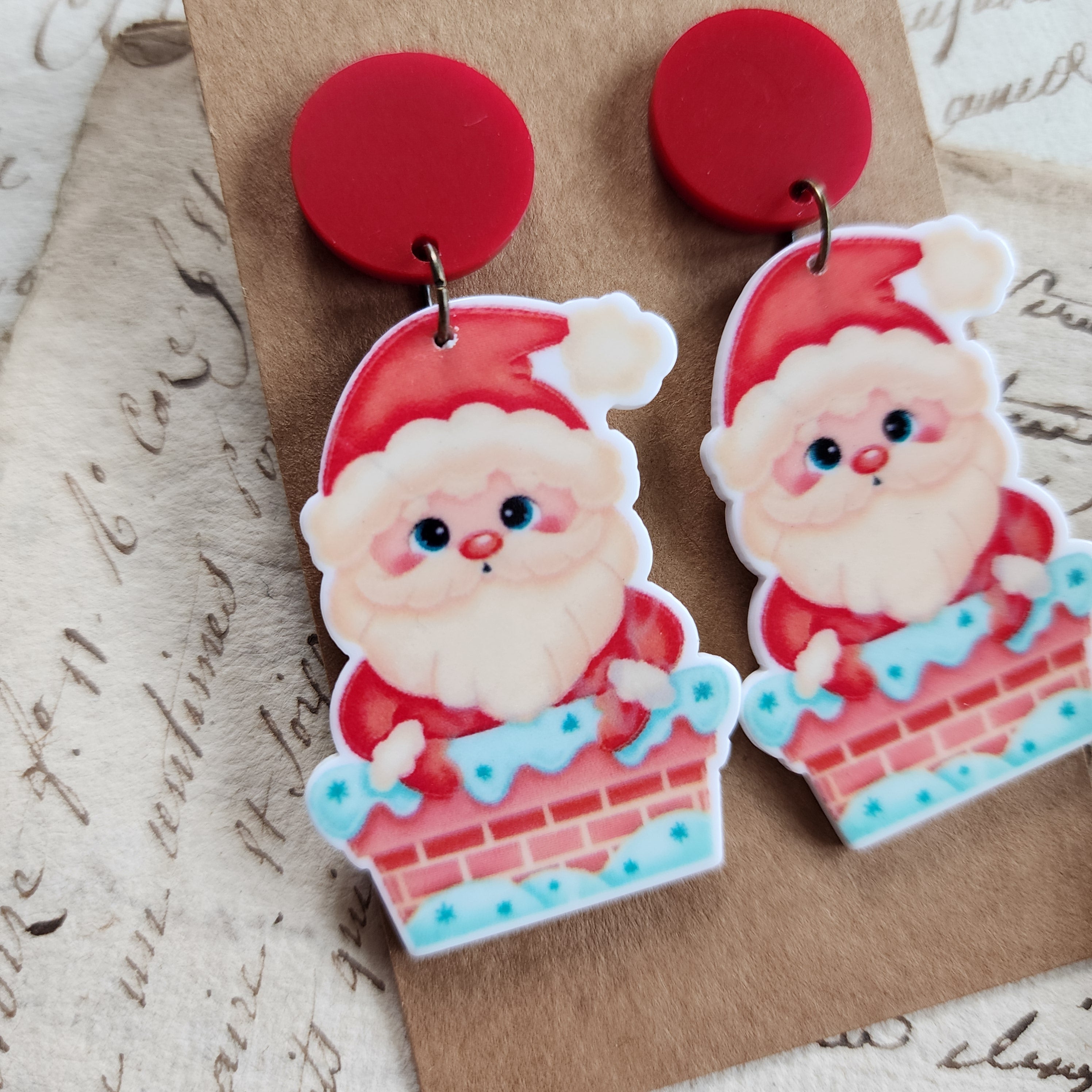 Chimney Santa Drop Earrings