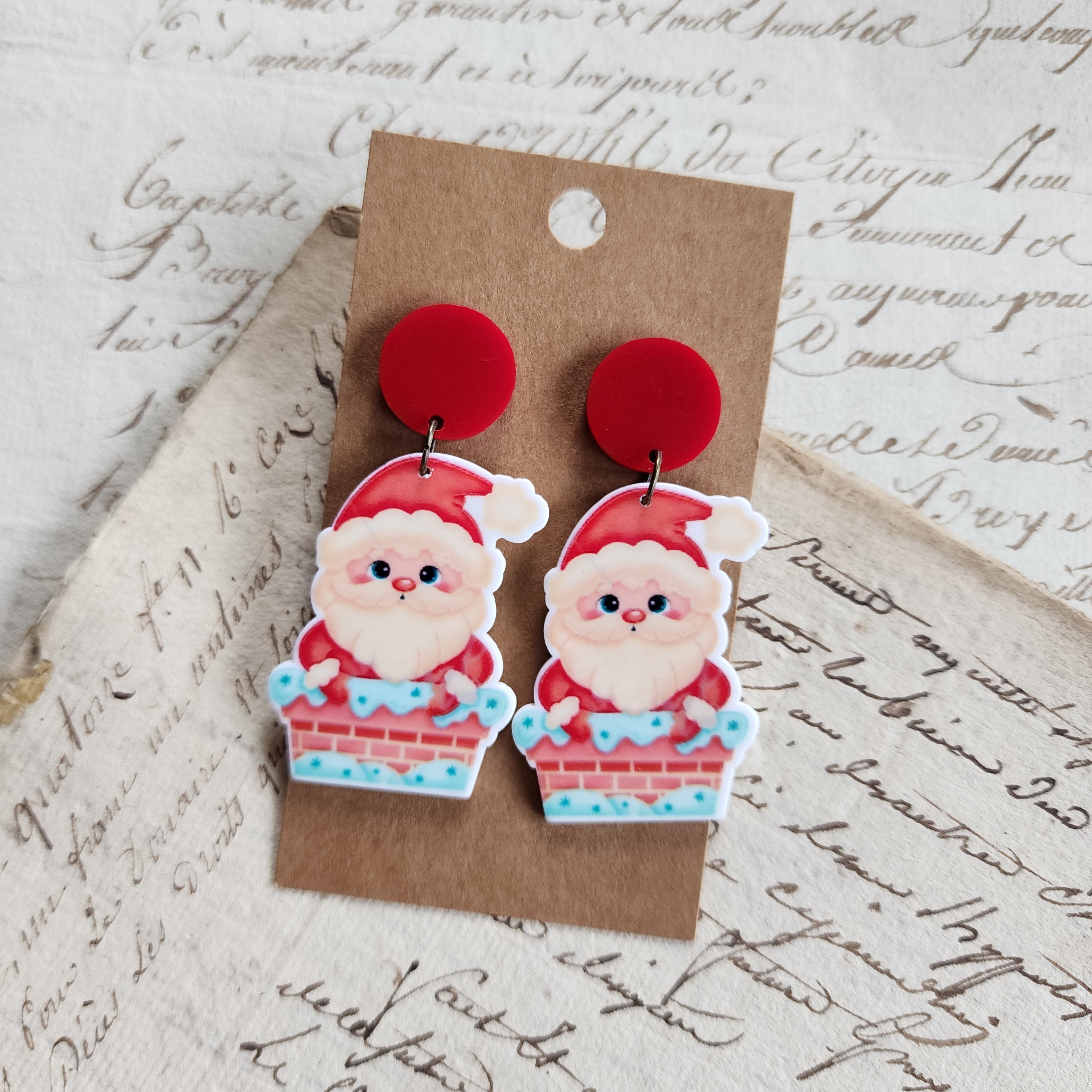 Chimney Santa Drop Earrings