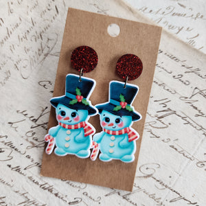 Snowman Drop Earrings