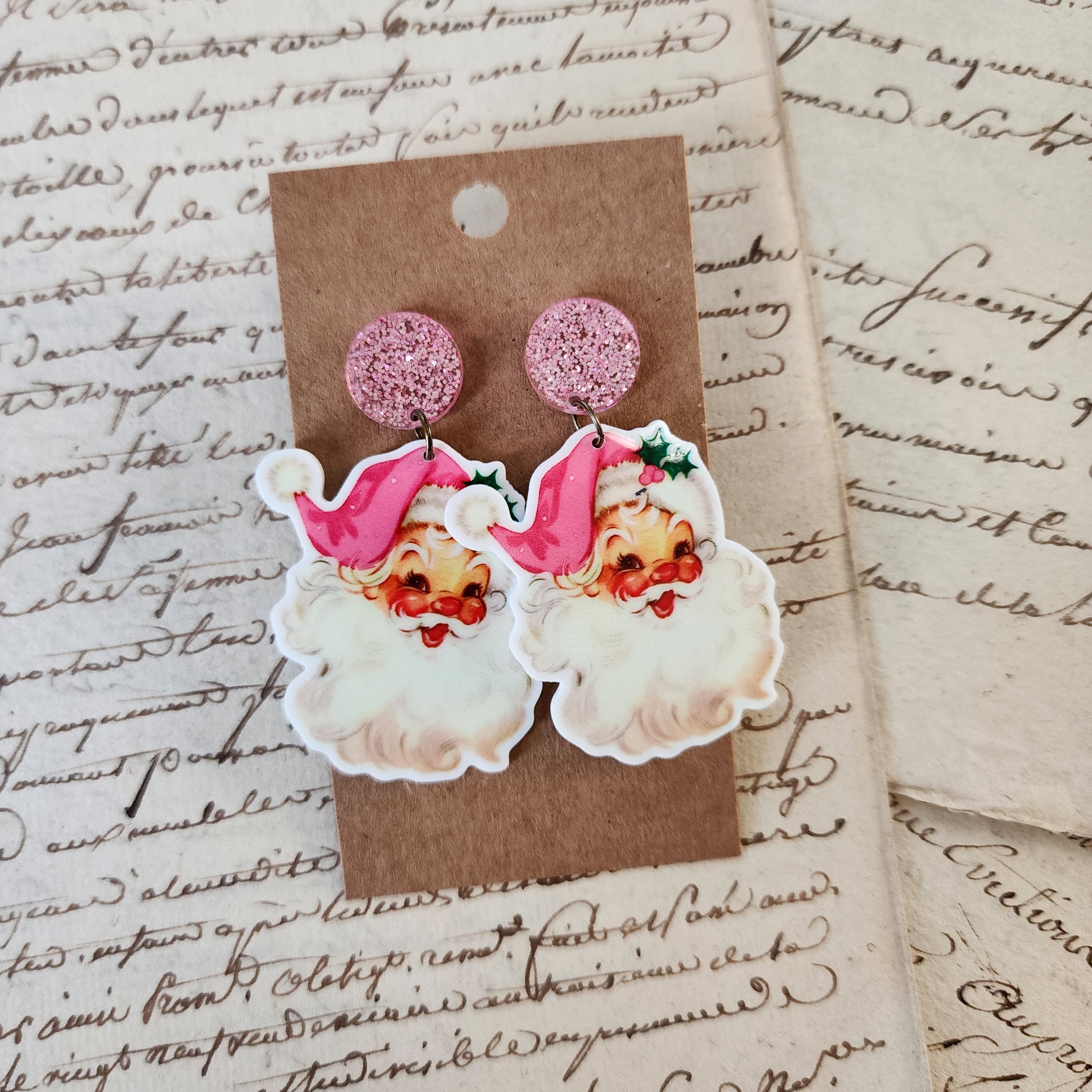 Retro Santa Earrings