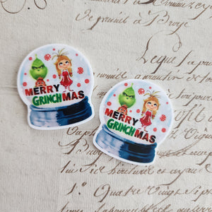 2pc Merry Grinchmas Globe Planar Resin