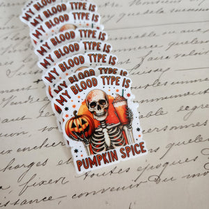 2pc Blood Type Skeleton Planar Resin