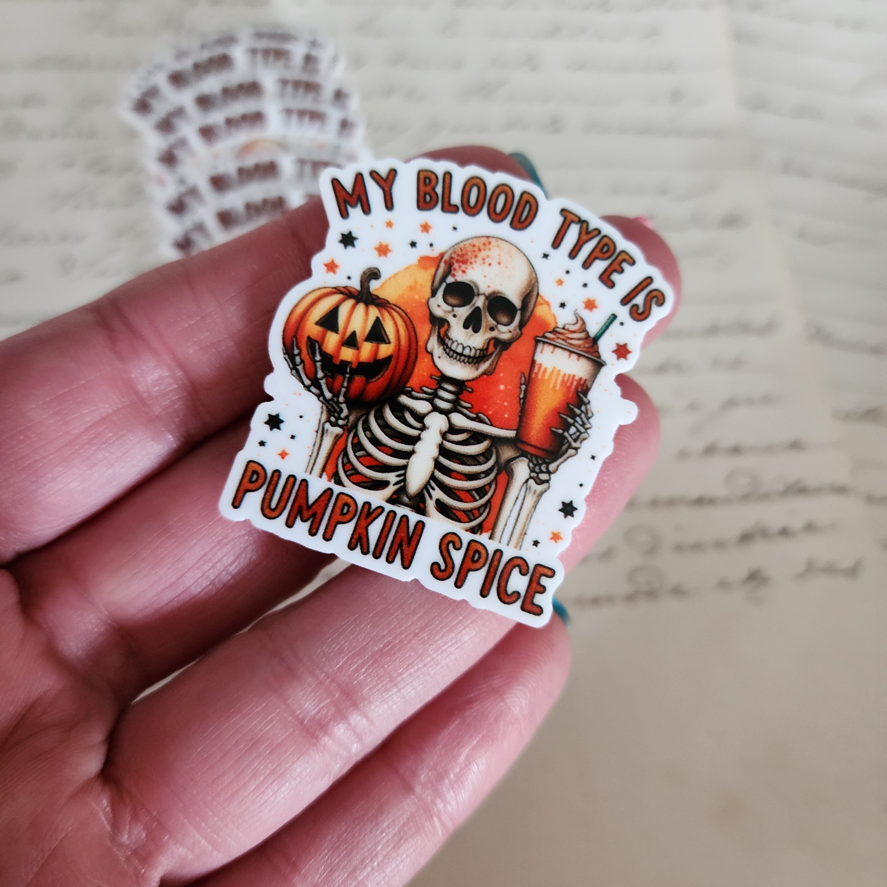 2pc Blood Type Skeleton Planar Resin