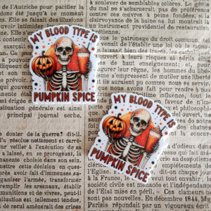 2pc Blood Type Skeleton Planar Resin