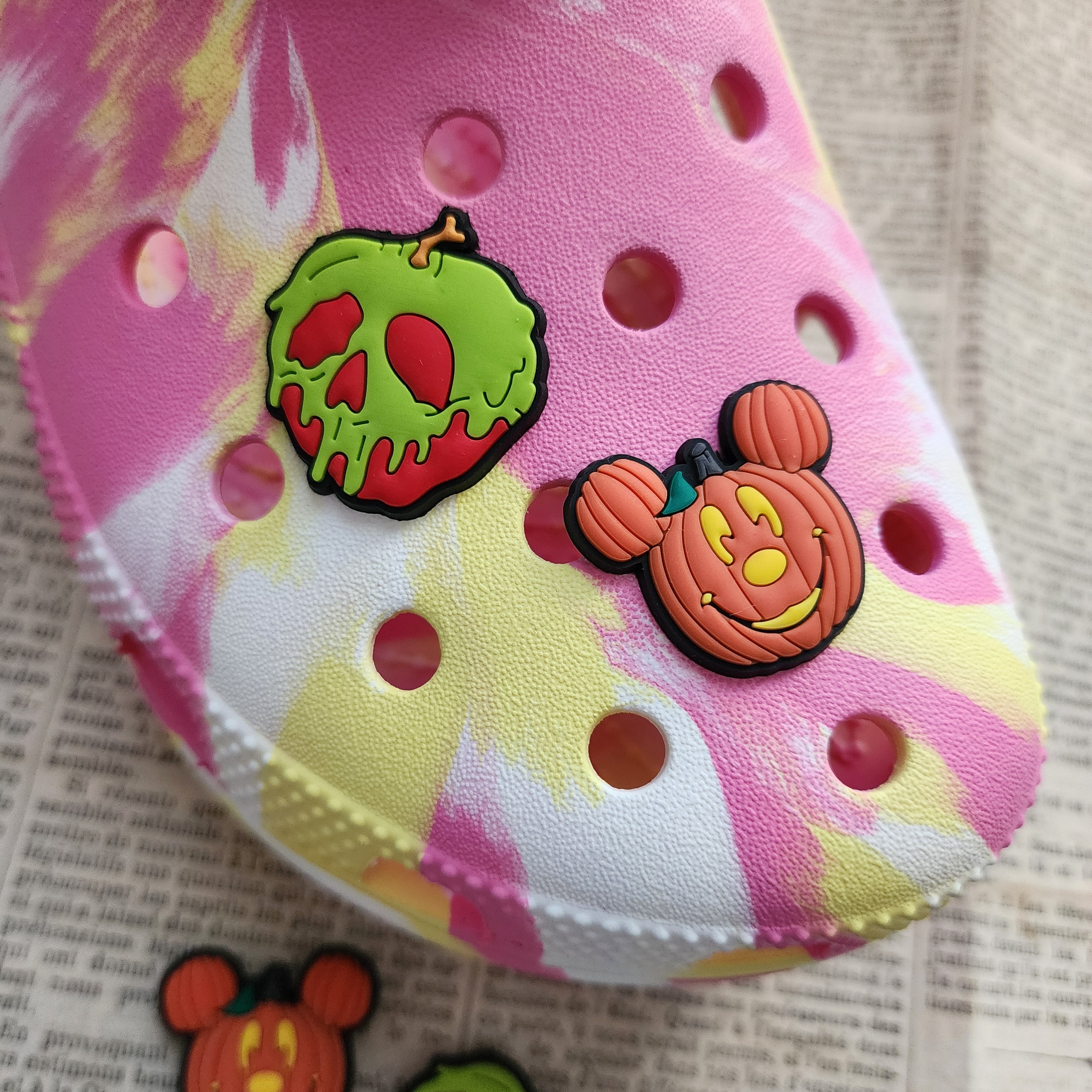 Poison Apple and Mouse Pumpkin Shoe Charms