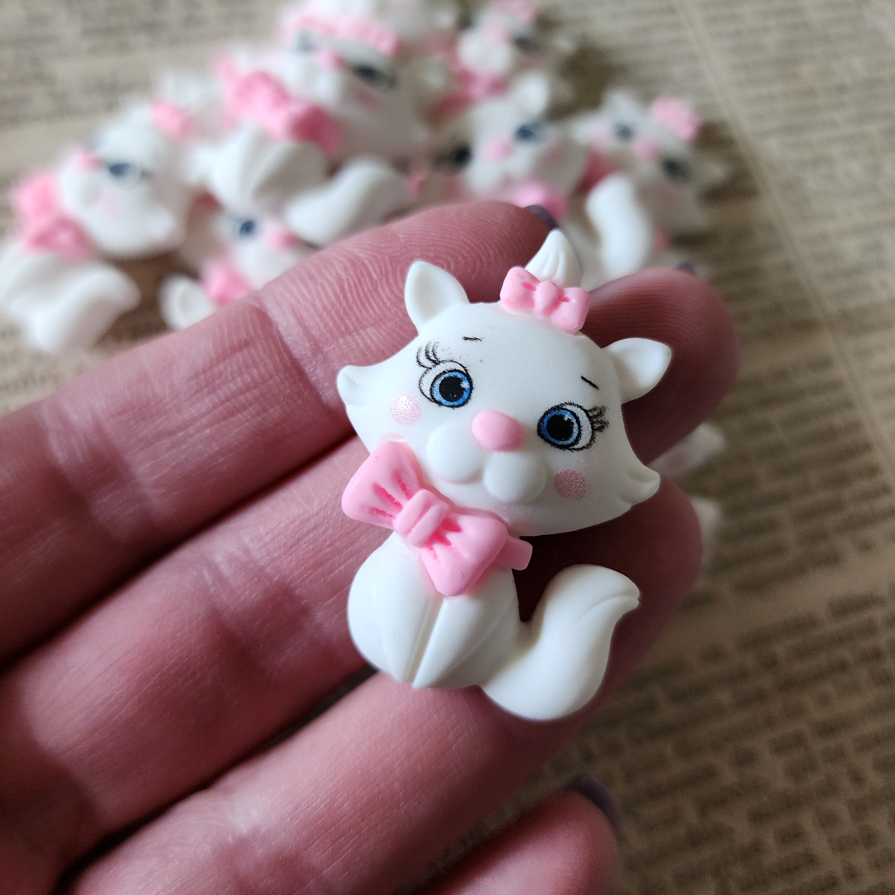1pc Kawaii Cat Resin Flatback Cabochons