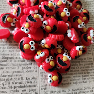 5pc Red Monster Resin Flatback Cabochons