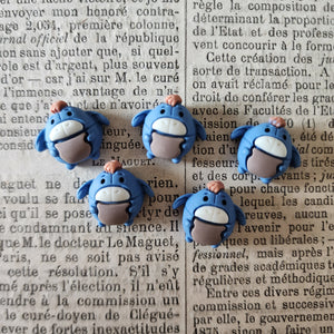 5pc Sad Donkey Resin Flatback Cabochons