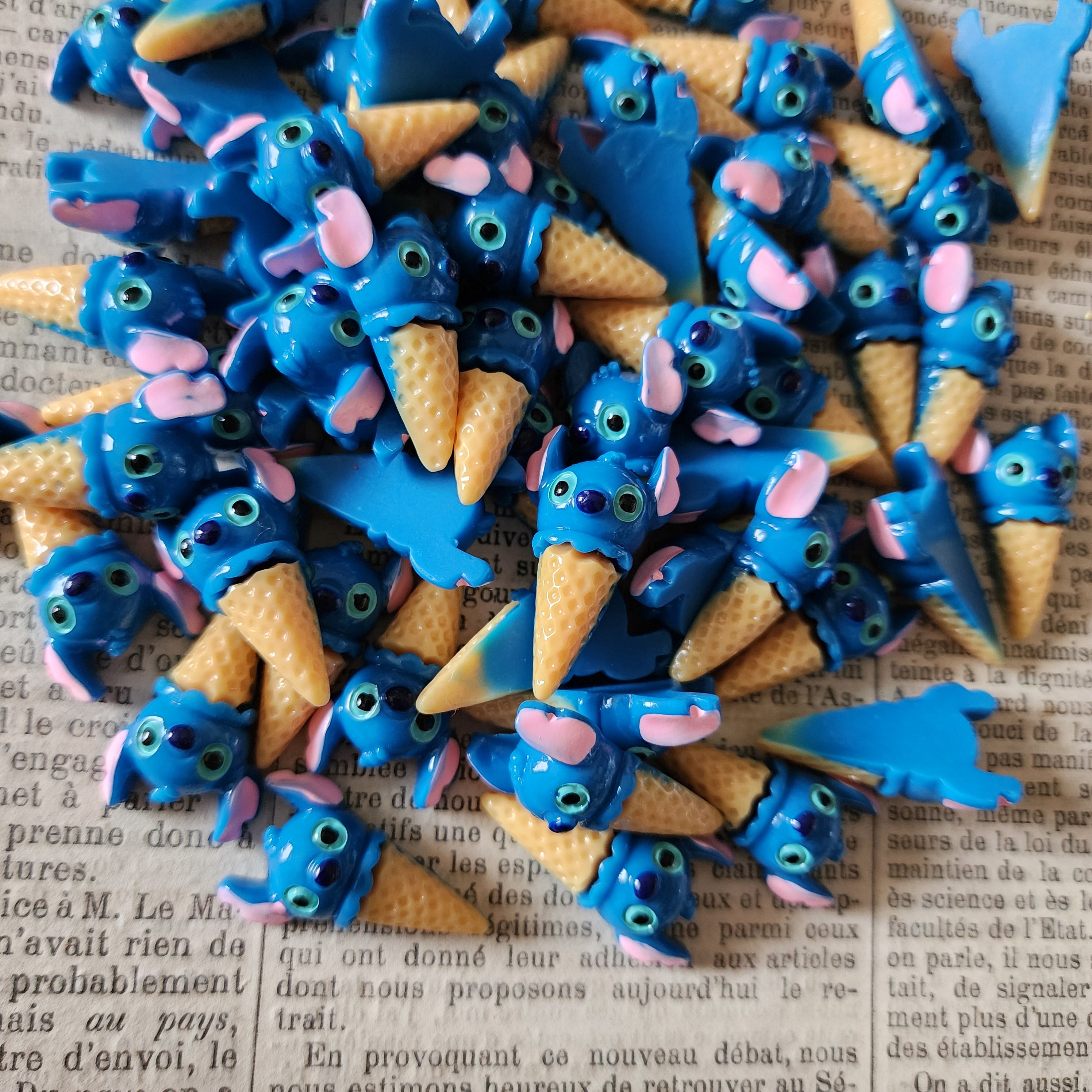5pc Stitch Ice Cream Resin Flatback Cabochons