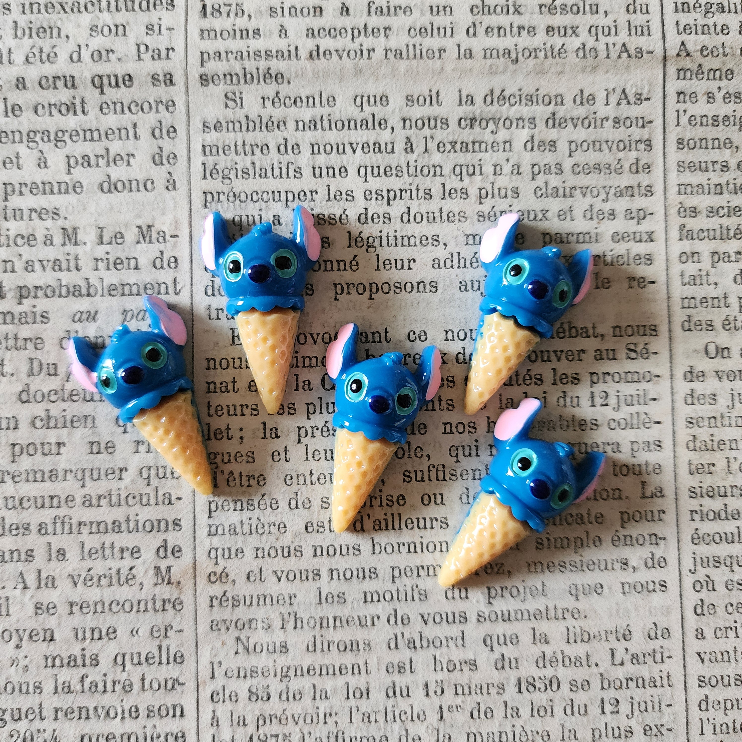 5pc Stitch Ice Cream Resin Flatback Cabochons