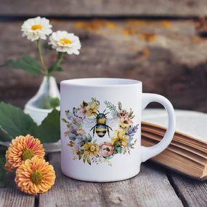 Watercolor Bumble Bee B Ceramic Mug