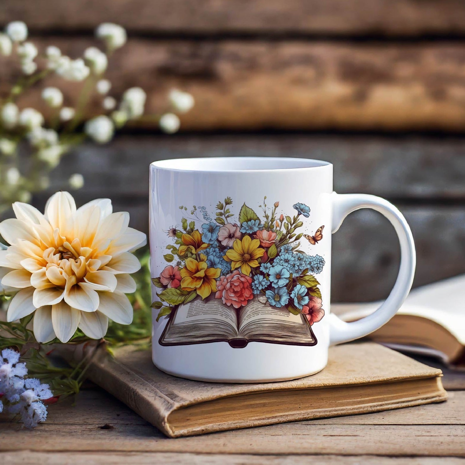 Floral Book 6 Ceramic Mug