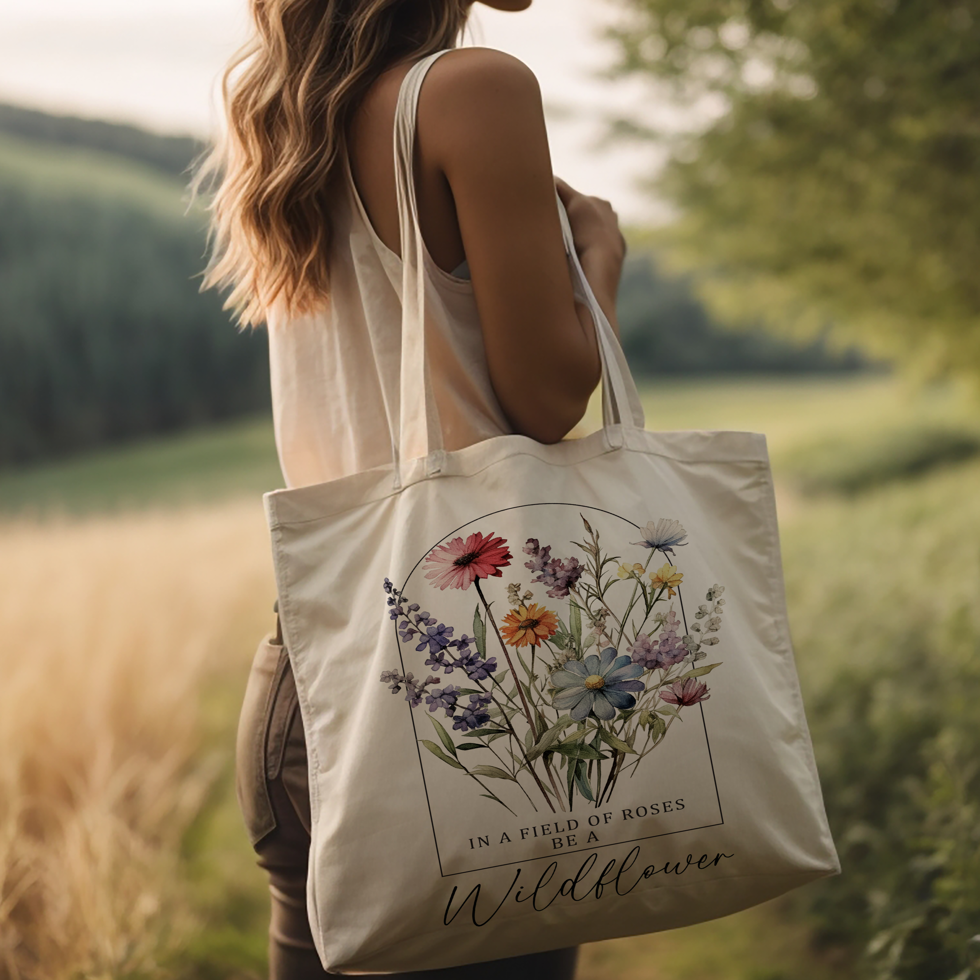 Wildflower Canvas Tote Bag