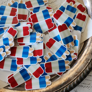 2pc Red, White and Blue Popsicle Planar Resin