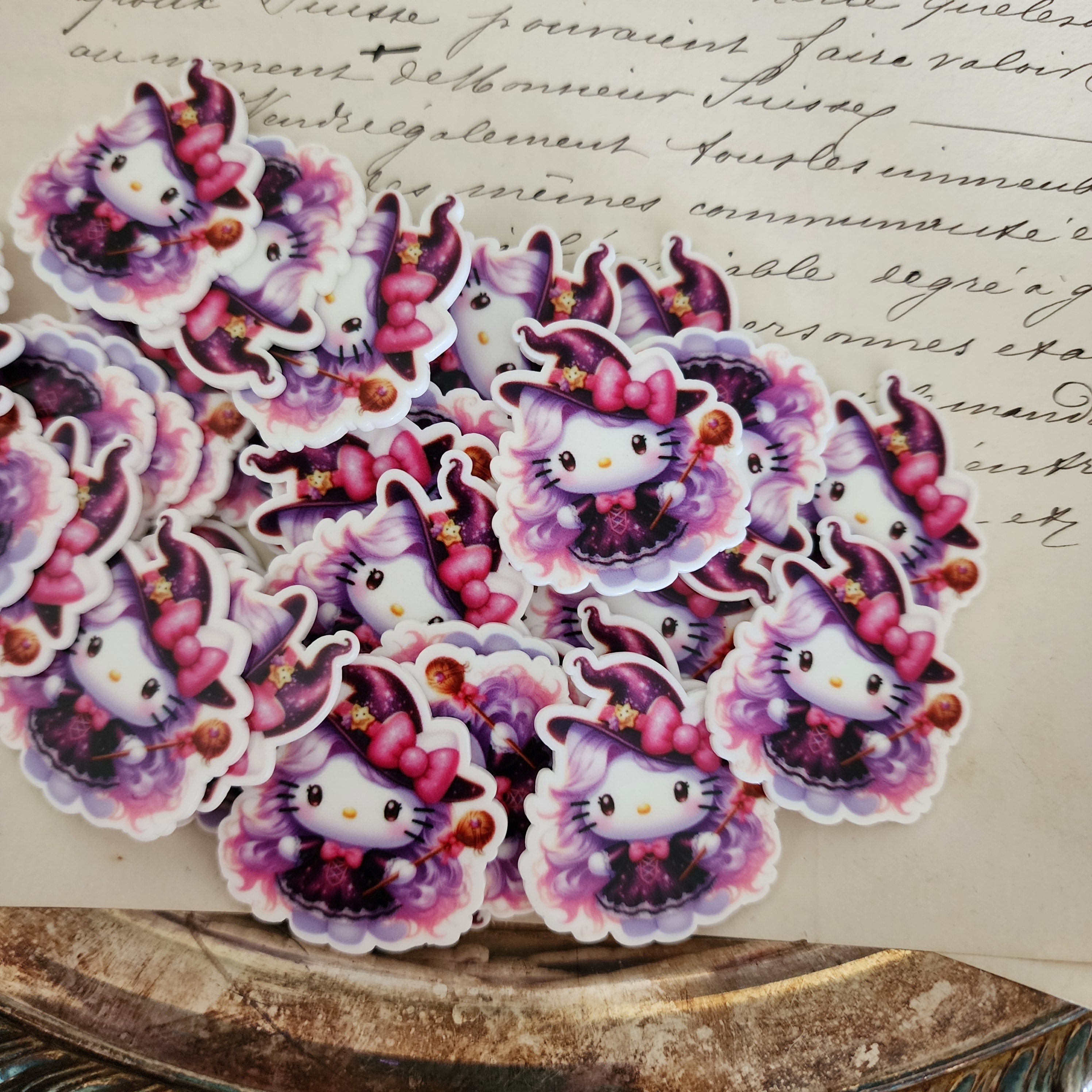 2pc Kawaii Witch Kitty Planar Resin