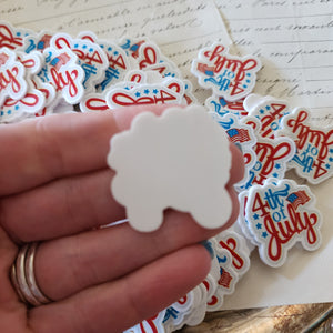 2pc 4th of July Red Planar Resin