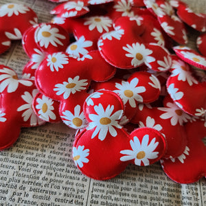 2pc Red Daisy Mouse Head Applique