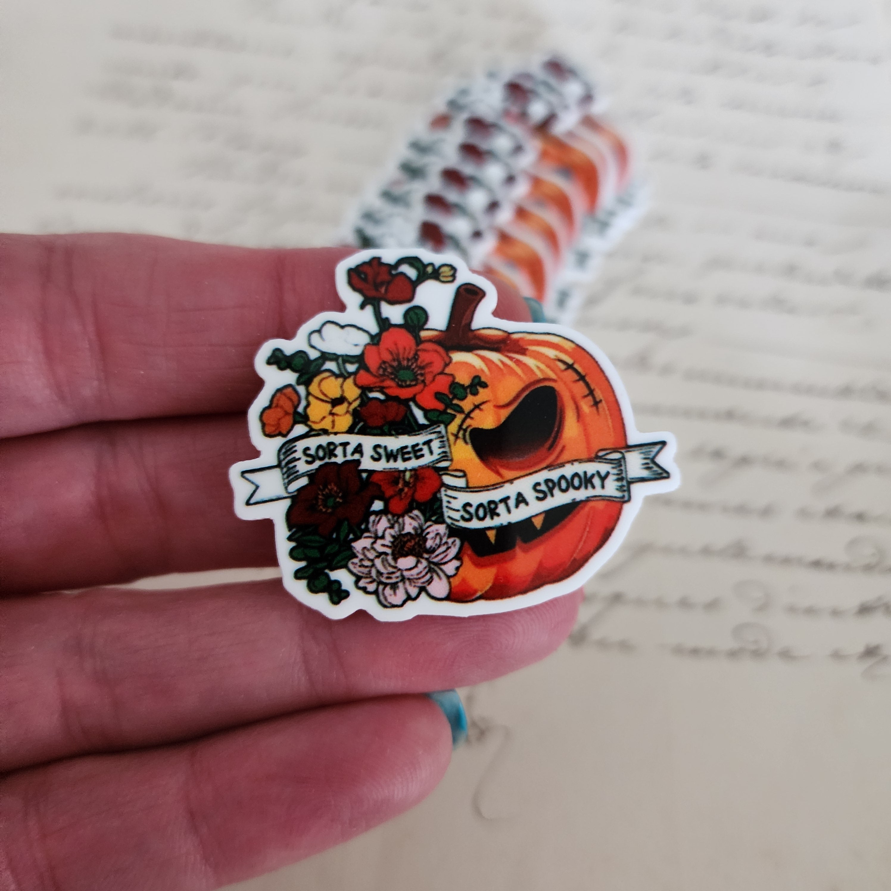 2pc Sorta Spooky Pumpkin Planar Resin