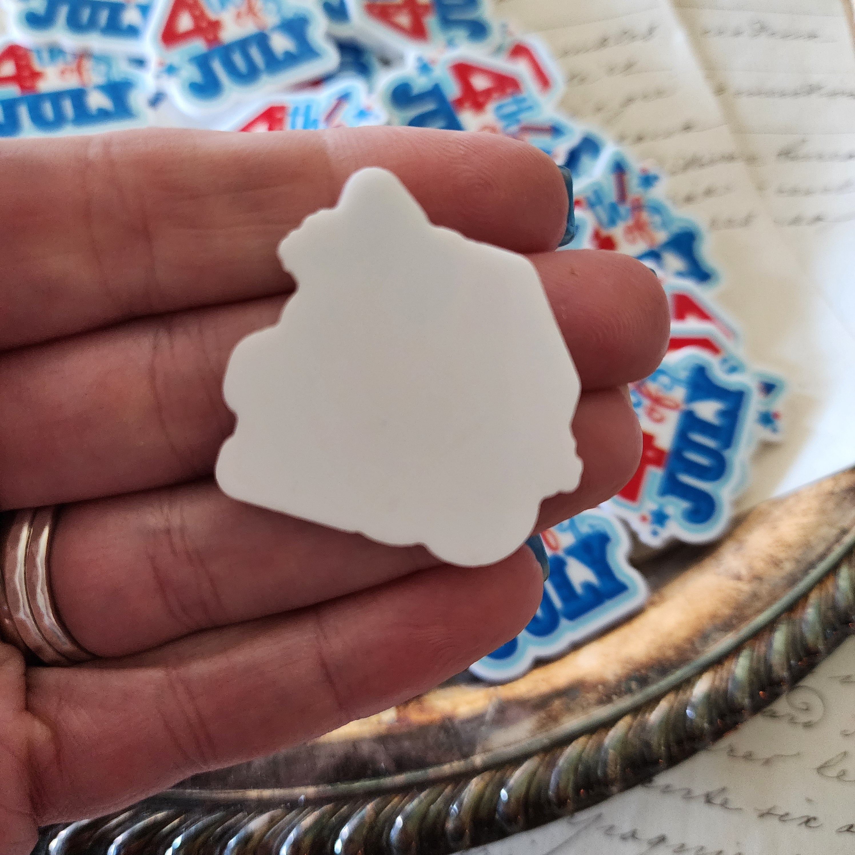 2pc 4th of July Blue Planar Resin