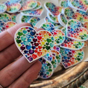 2pc Rainbow Heart Planar Resin