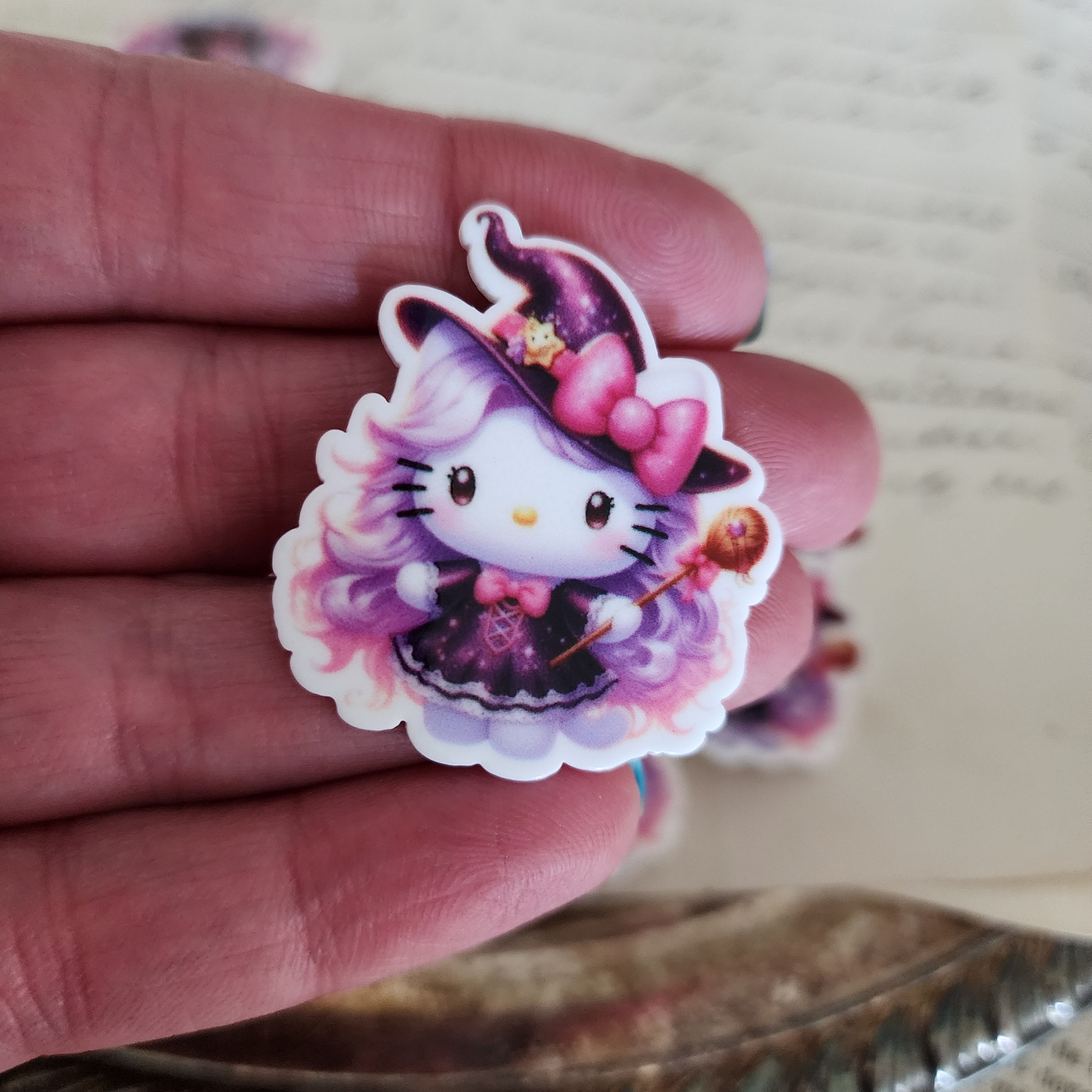 2pc Kawaii Witch Kitty Planar Resin