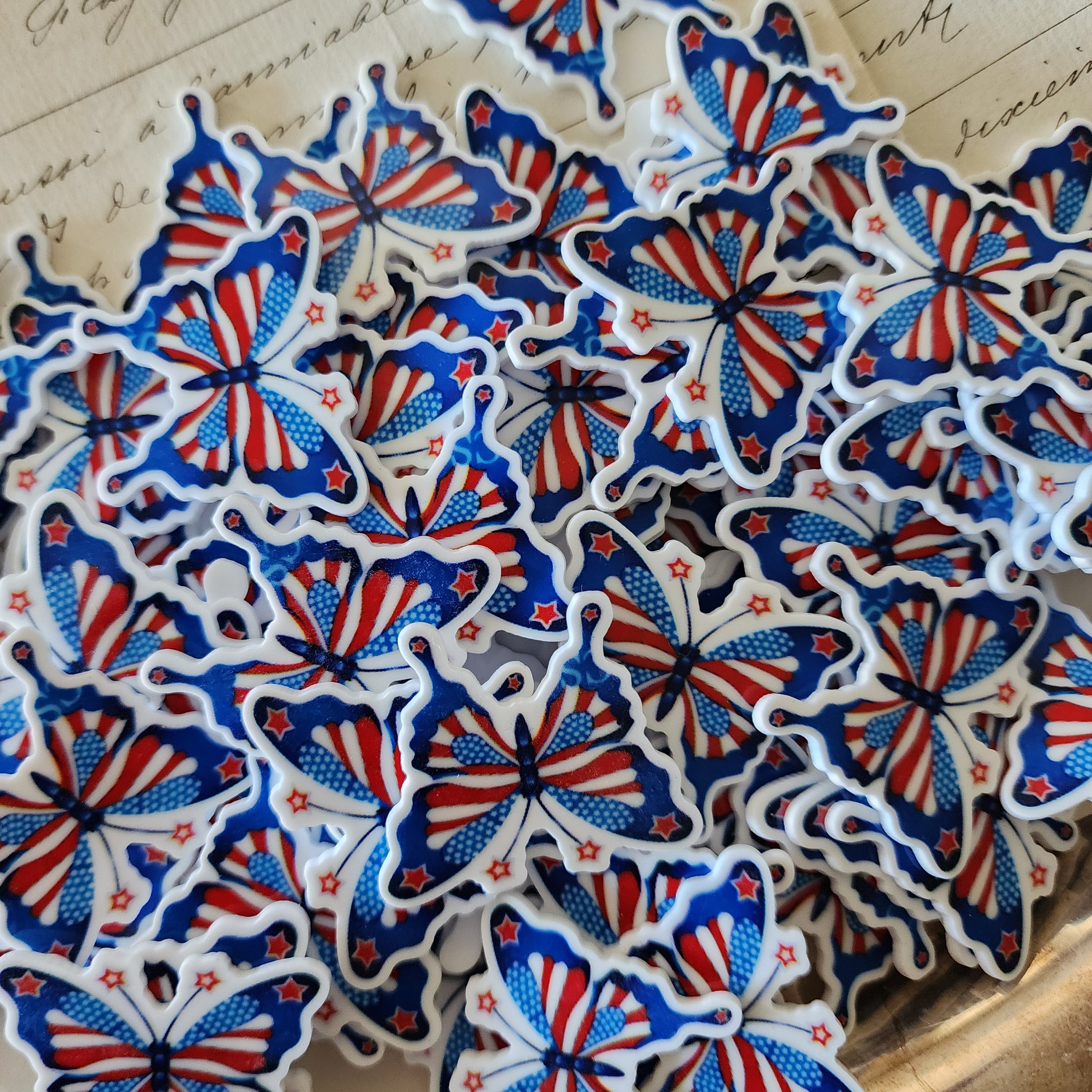 2pc Americana Butterfly Planar Resin