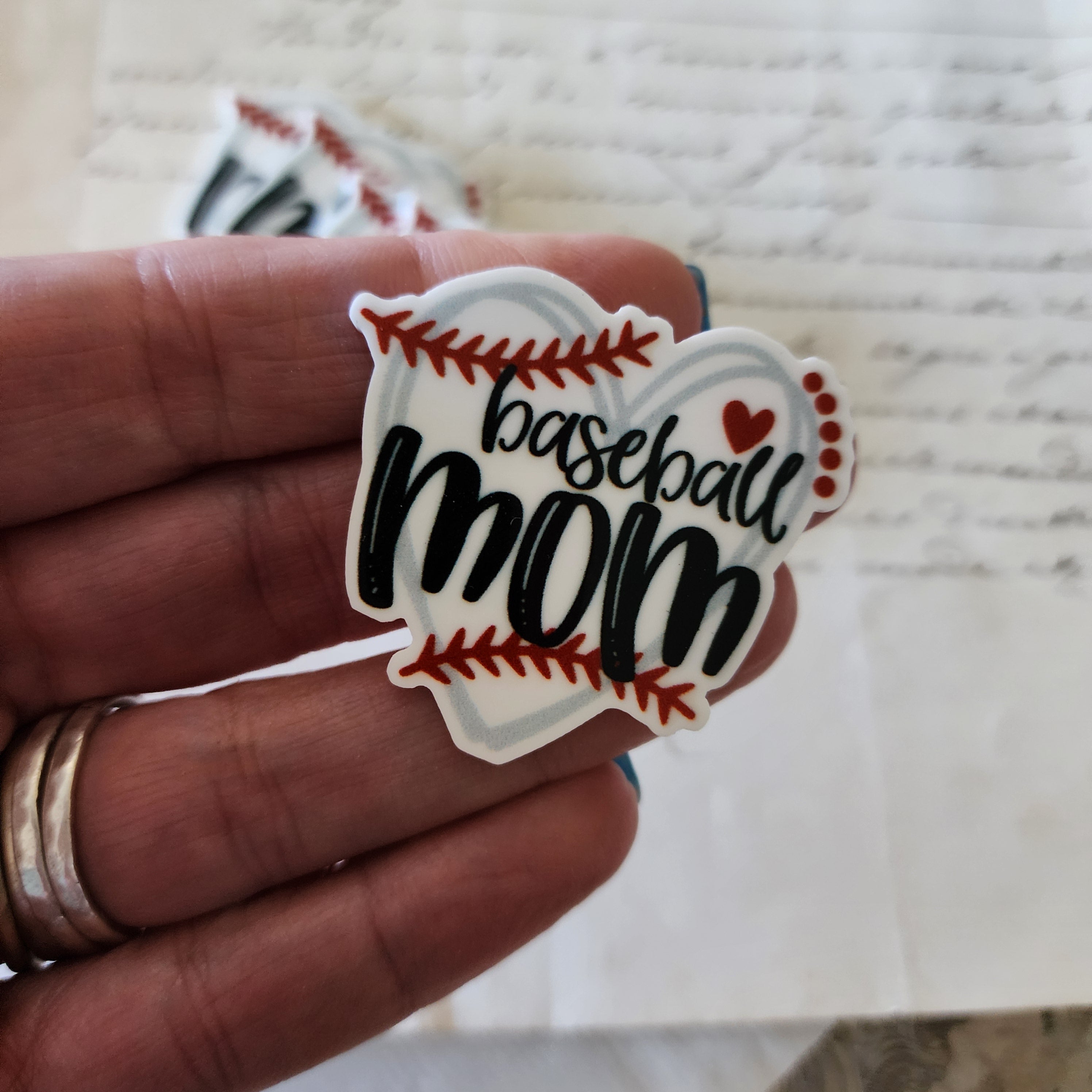 2pc Baseball Mom Planar Resin