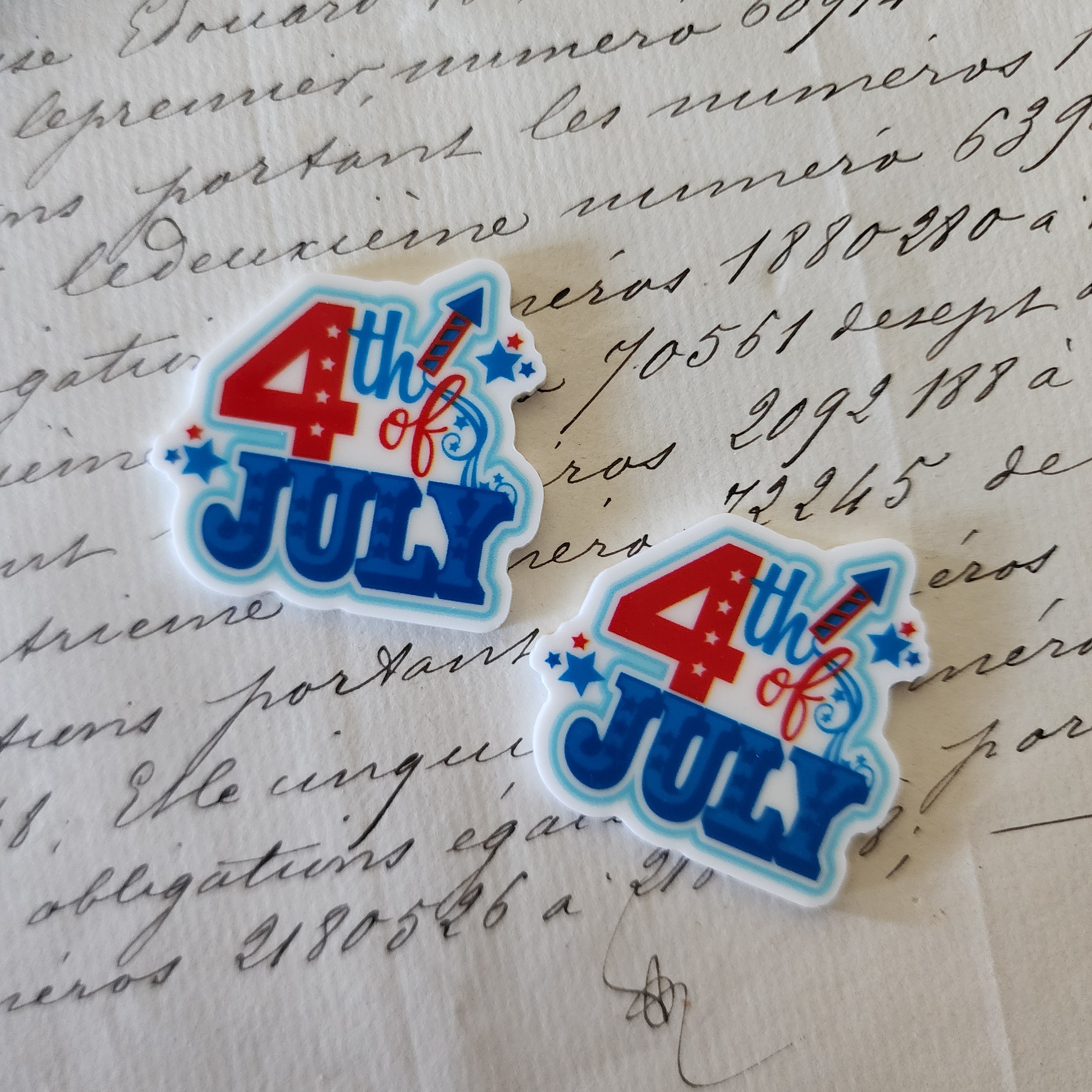 2pc 4th of July Blue Planar Resin