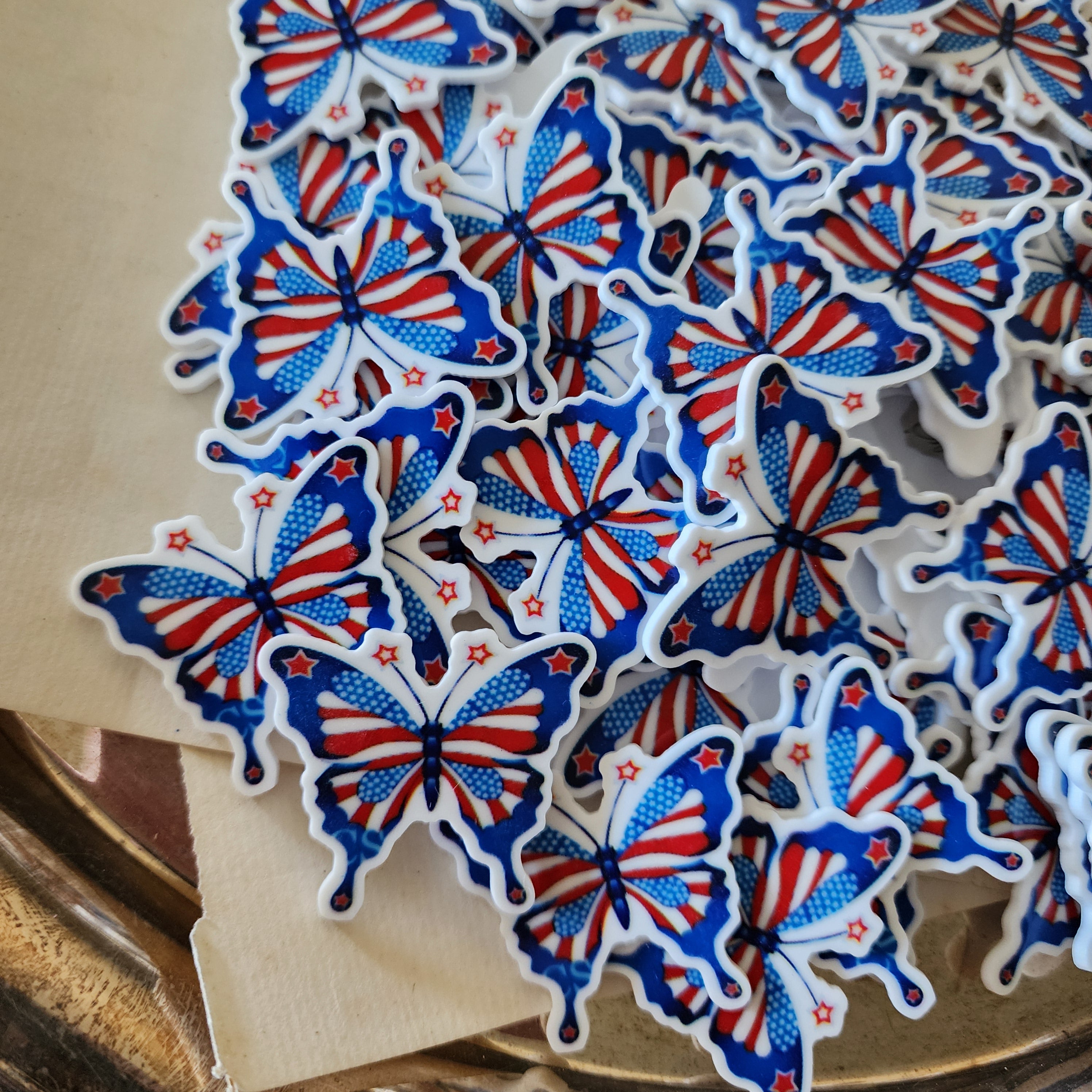 2pc Americana Butterfly Planar Resin