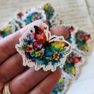 2pc Watercolor Butterfly Planar Resin