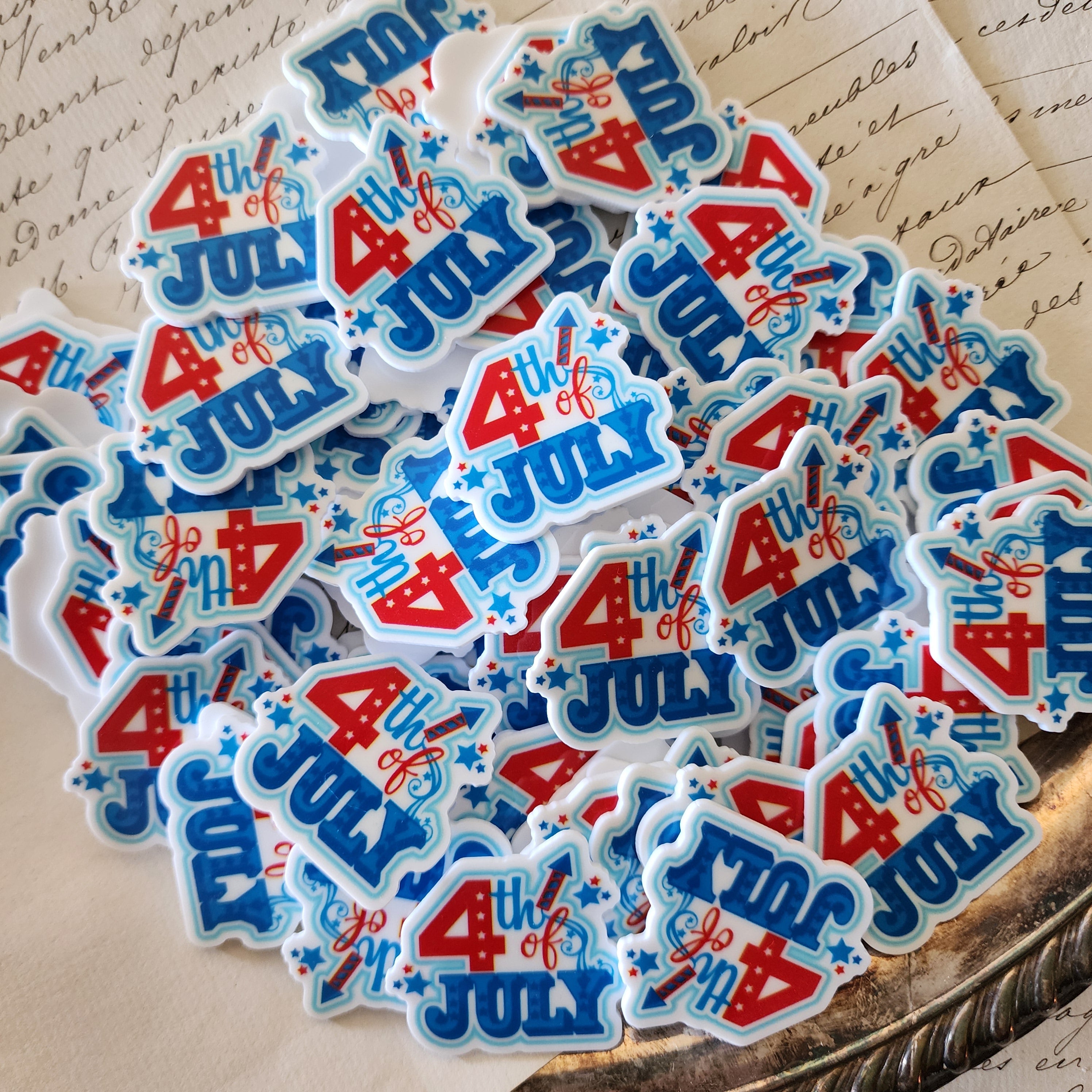 2pc 4th of July Blue Planar Resin