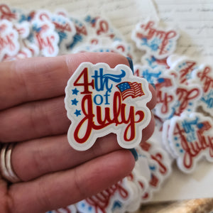 2pc 4th of July Red Planar Resin