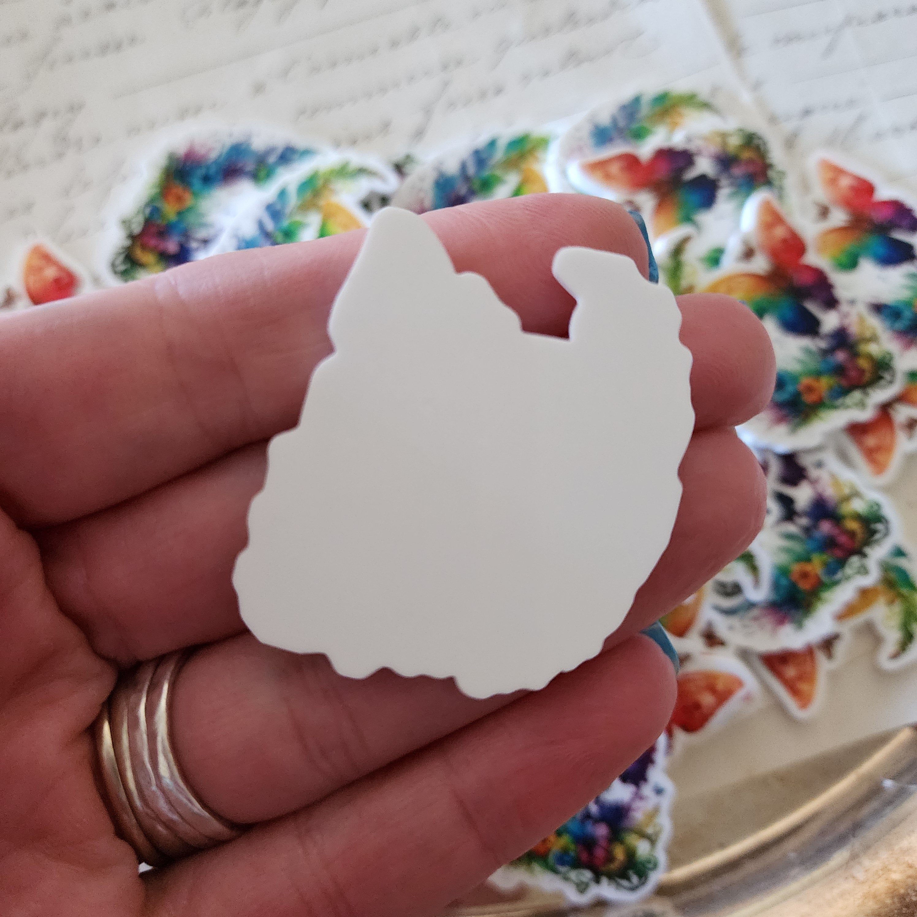 2pc Watercolor Rainbow Butterfly Planar Resin