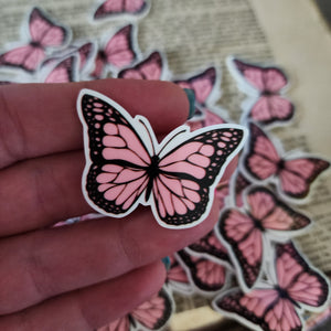2pc Pale Pink Butterfly Planar Resin