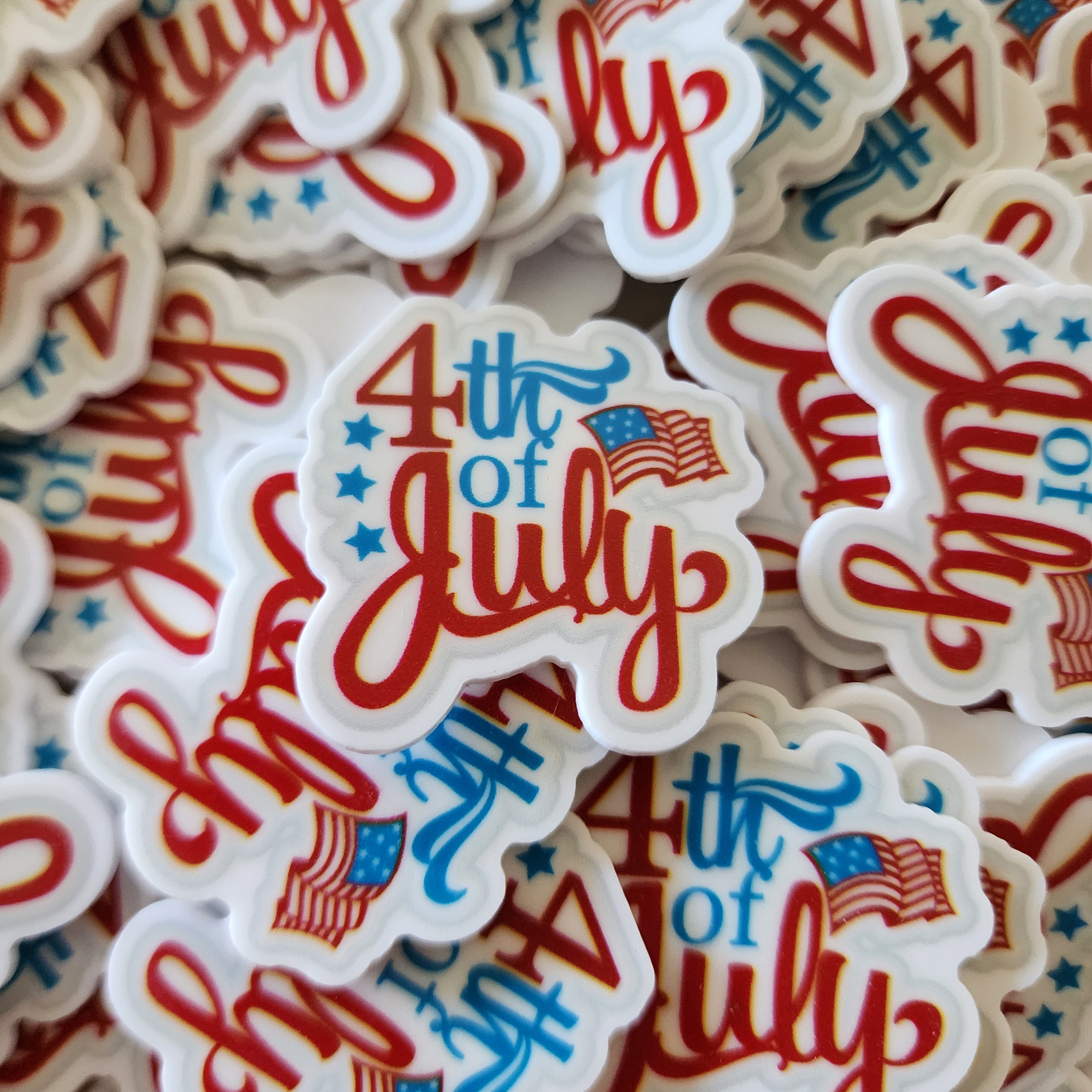 2pc 4th of July Red Planar Resin