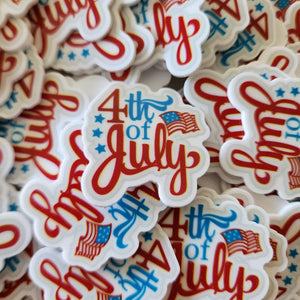 2pc 4th of July Red Planar Resin