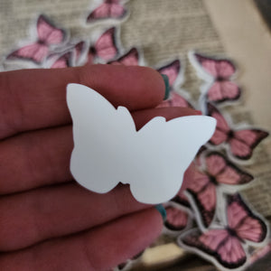 2pc Pale Pink Butterfly Planar Resin