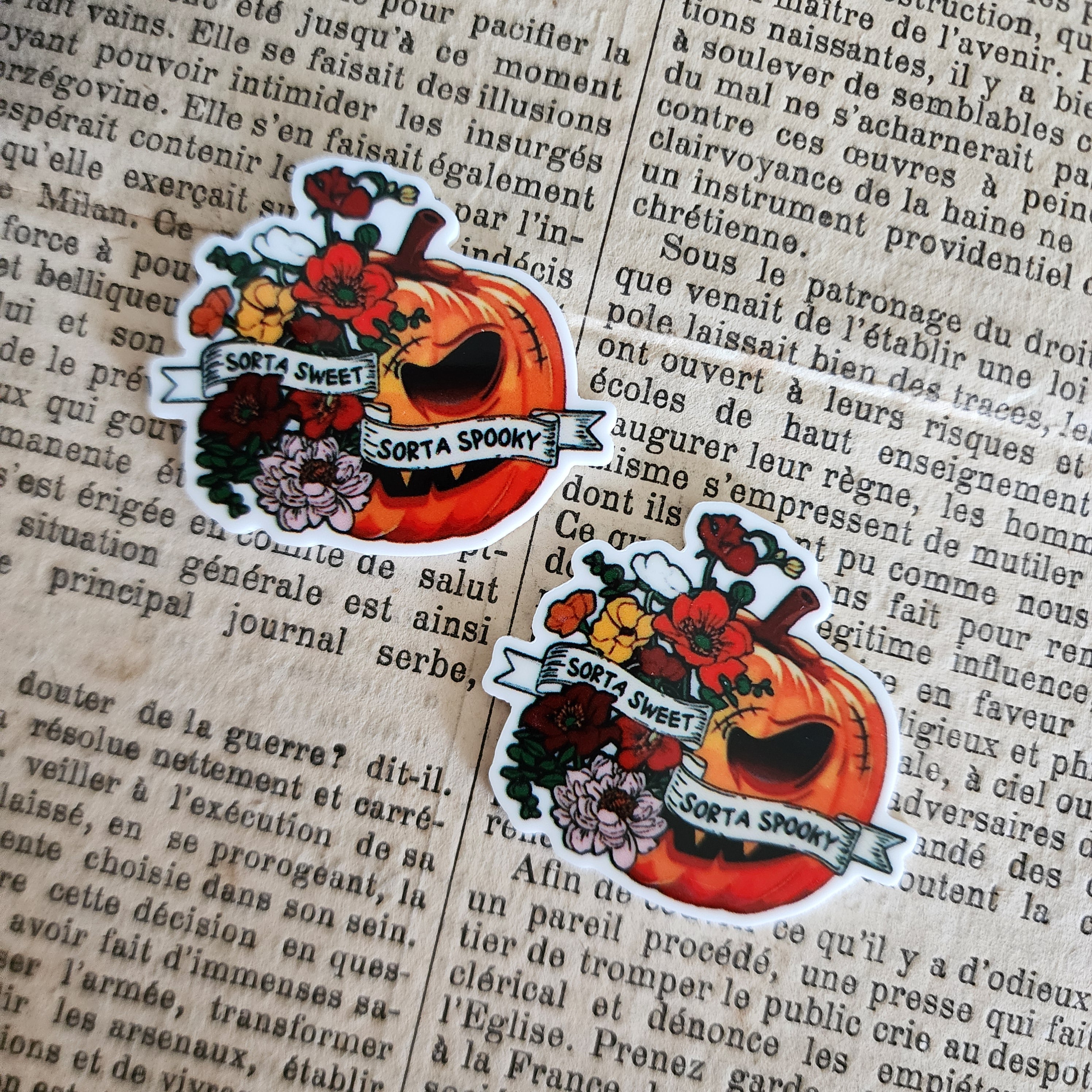 2pc Sorta Spooky Pumpkin Planar Resin
