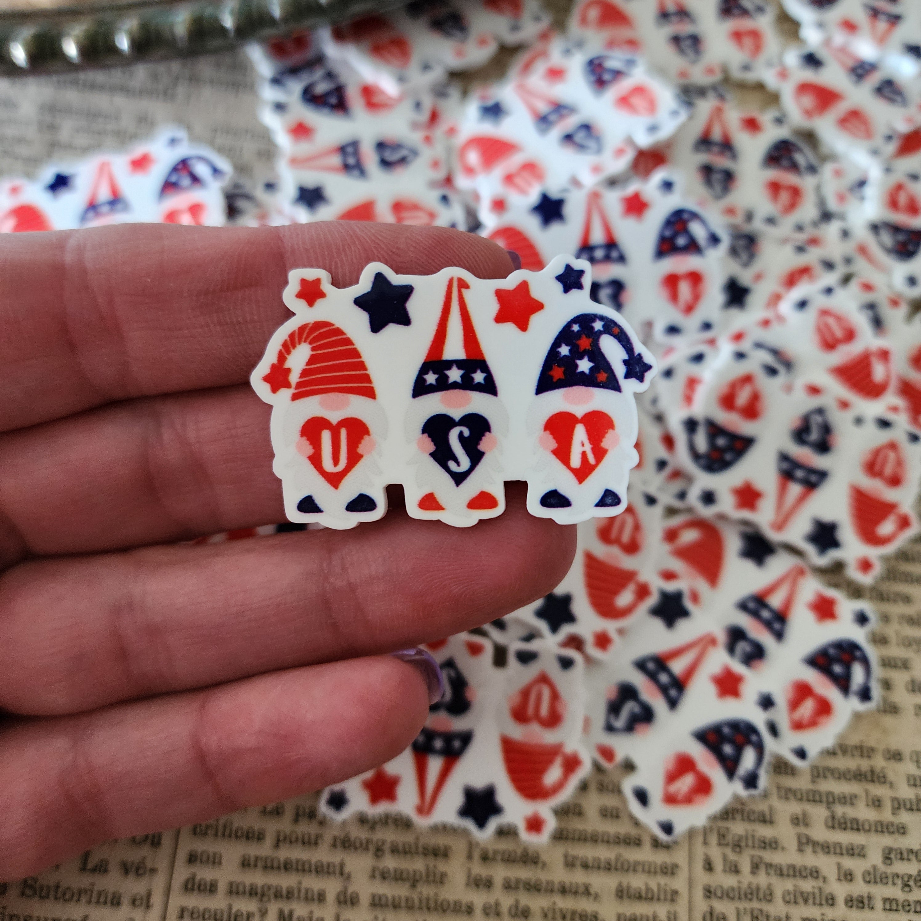 2pc Americana Gnome Planar Resin