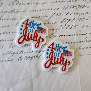 2pc 4th of July Red Planar Resin
