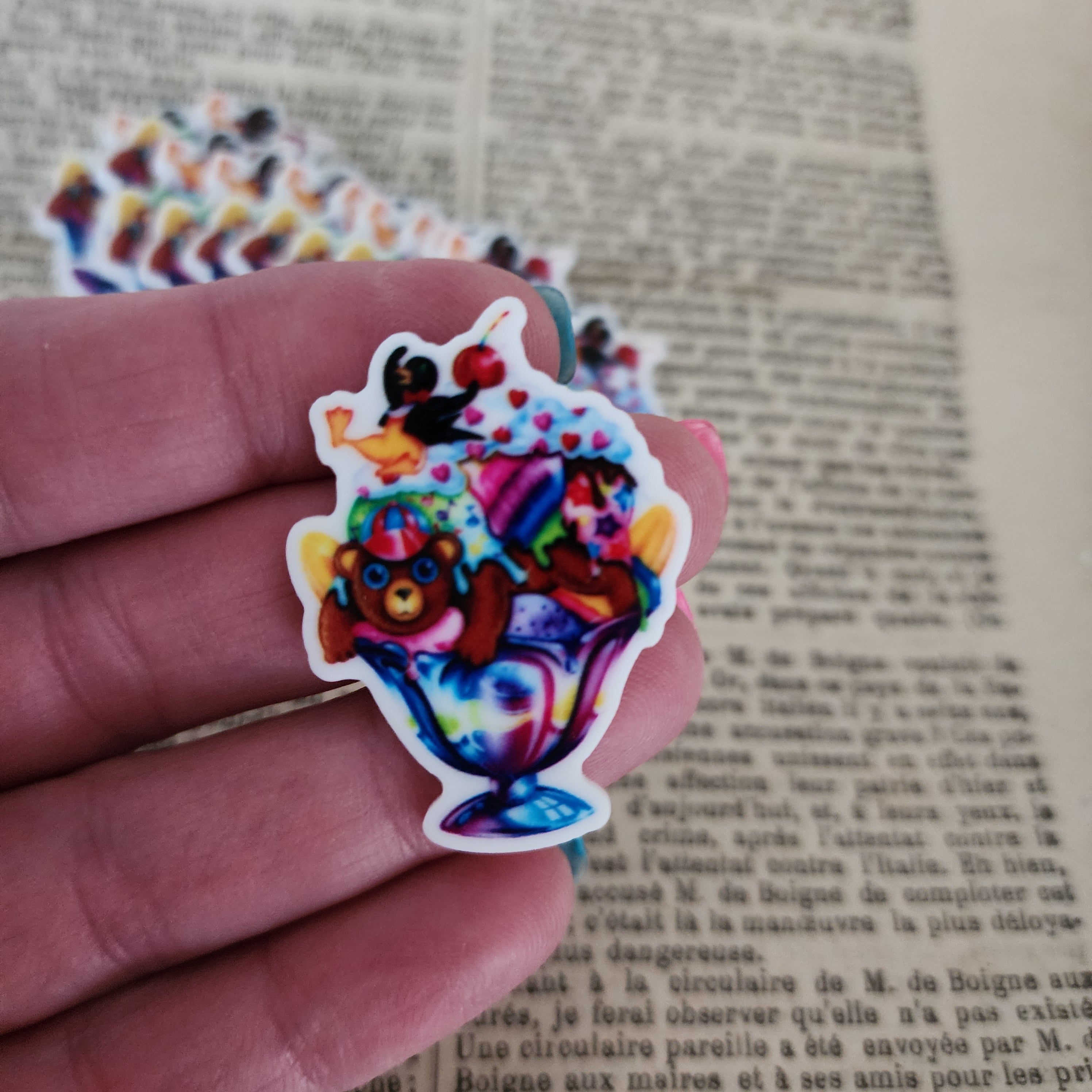 2pc 90's Pop Teddy Sundae Planar Resin