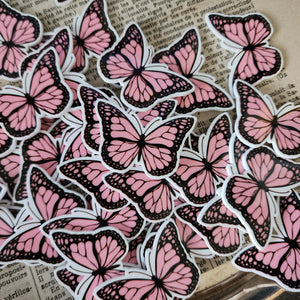2pc Pale Pink Butterfly Planar Resin