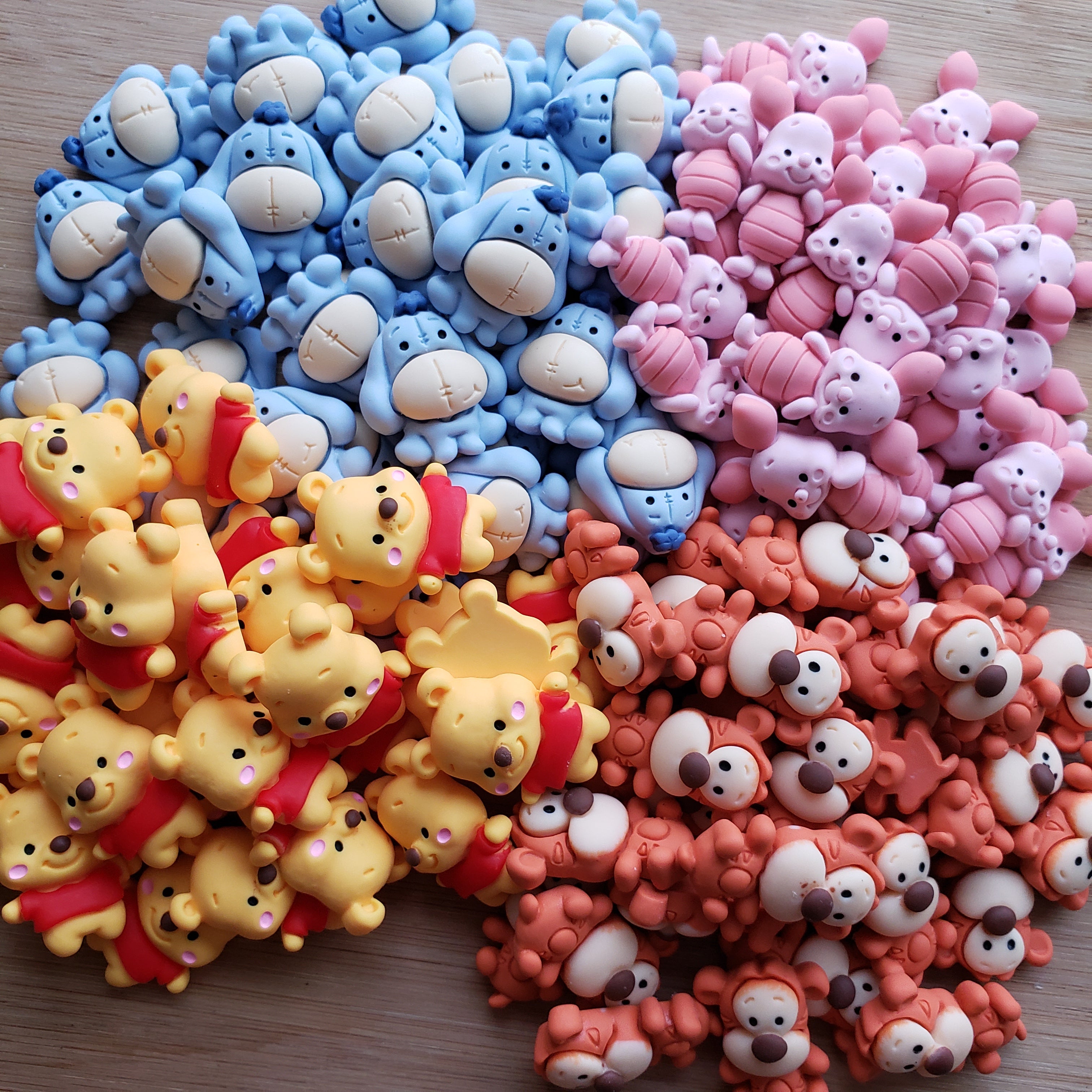 5pc Winnie the Pooh and Friends Resin Flatback Cabochon