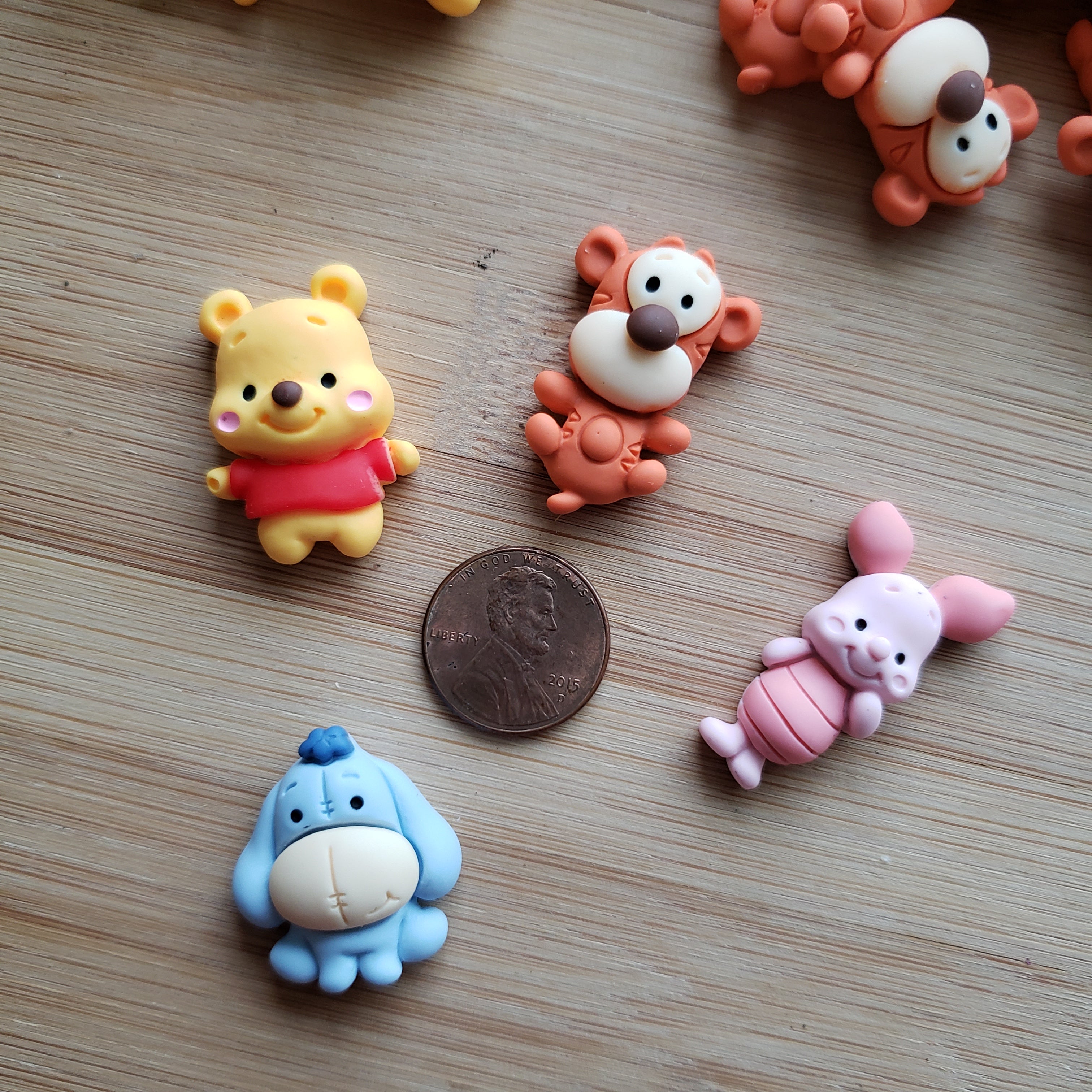 5pc Winnie the Pooh and Friends Resin Flatback Cabochon