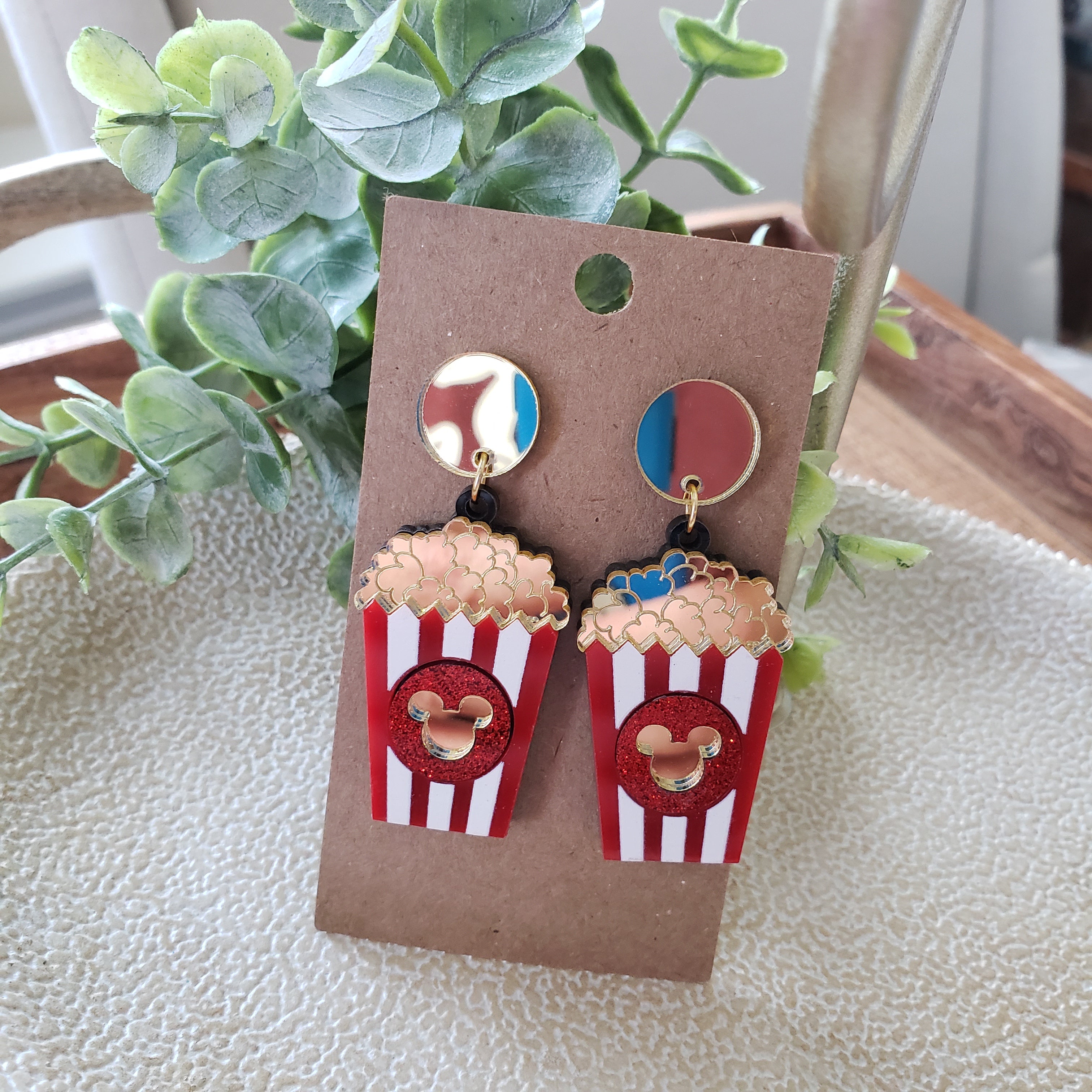 Mouse Popcorn Drop Earrings