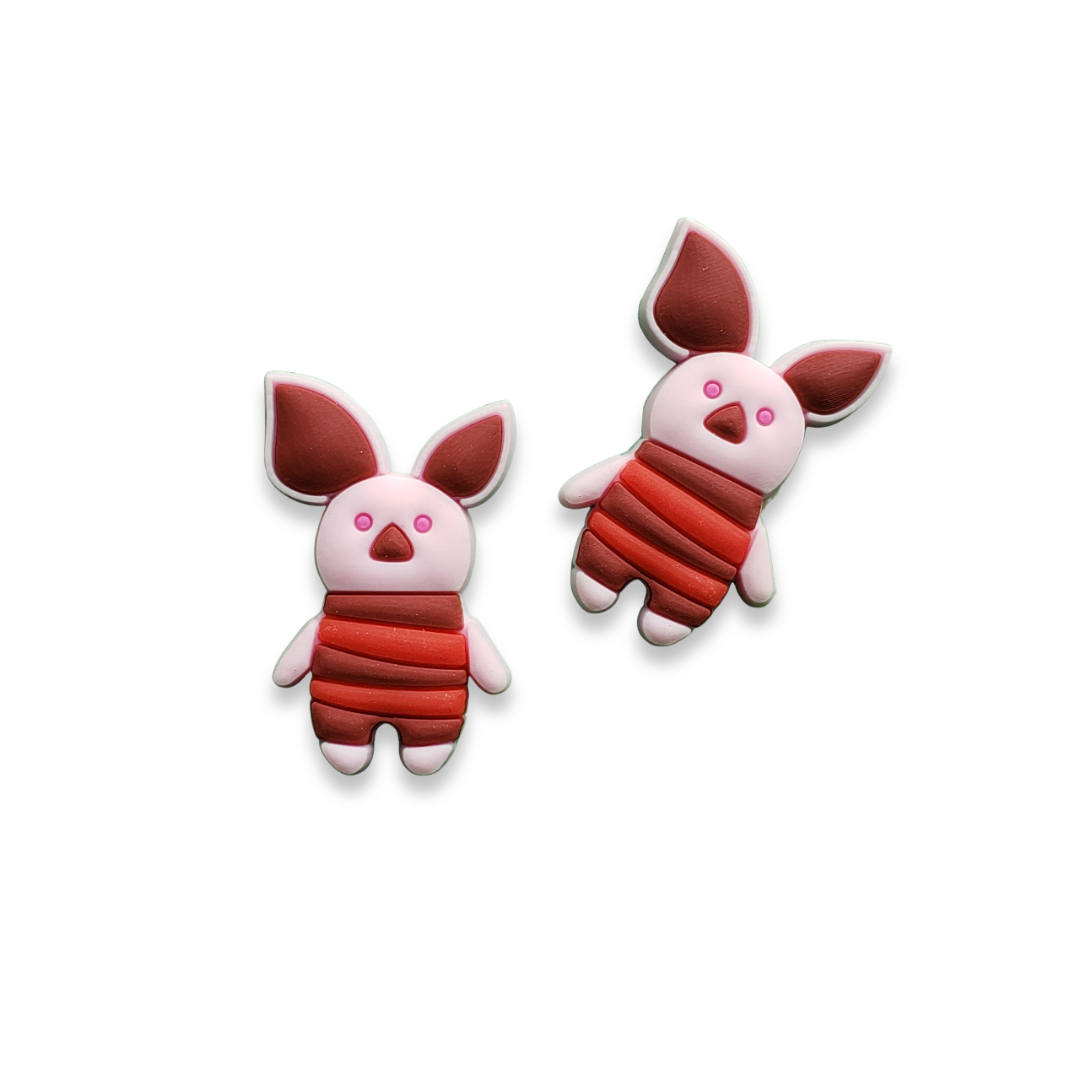 2pc Pink Pig Soft PVC Resin